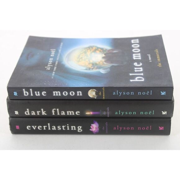 Alyson Noel The Immortals Dark Flame Blue Moon Everlasting Hb Lot - Picture 8 of 10
